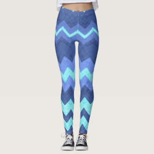 blue chevron leggings