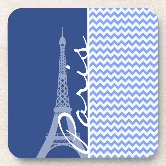 Blue Chevron; Paris Coaster (Front)