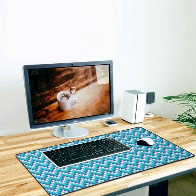 Blue Chevron Pattern Desk Mat (Creator Uploaded)