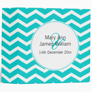 Blue Chevron Pattern Elegant Wedding Binder