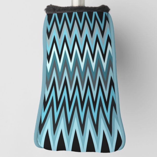 Blue Chevron Pattern Golf Head Cover (Rotate 90)