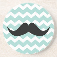 Blue chevron pattern moustache thirsty sandstone
