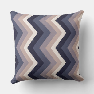 Blue Chevron Pattern Throw Pillow