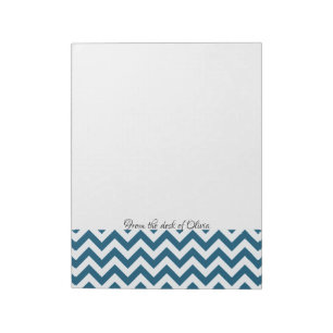 Blue Chevron Personalized Notepad