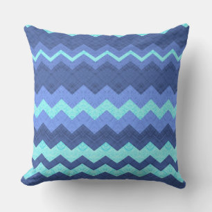 blue chevron pillow