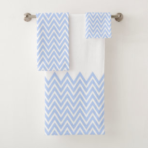 Blue Chevron Stripes Bath Towel Set
