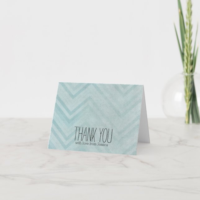 Blue Chevron Stripes Thank you (Front)