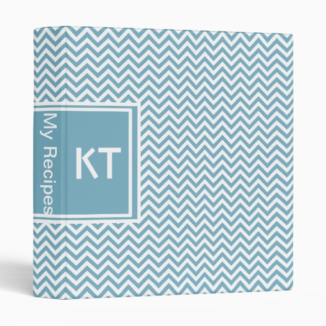 Blue Chevron with Monogram Binder (Front/Spine)