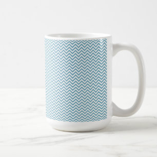 Blue Chevron with Monogram Coffee Mug