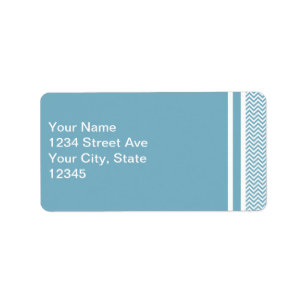Blue Chevron with Monogram Label