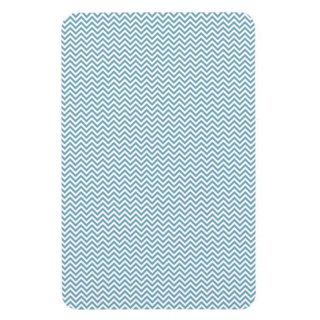 Blue Chevron with Monogram Magnet (Vertical)