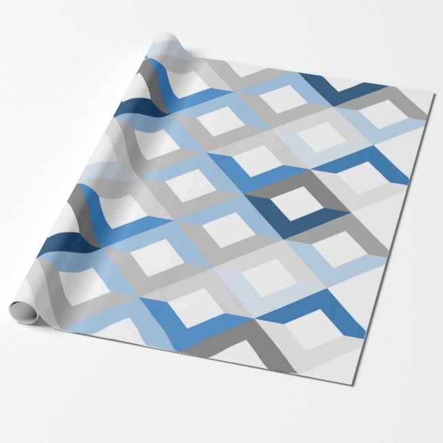 blue chevrons wrapping paper (Unrolled)