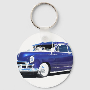 Blue Chevy Keychain