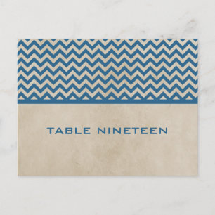 Blue Chic Chevron Table Number Postcard