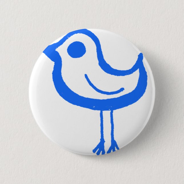 Blue chicken 2 inch round button (Front)