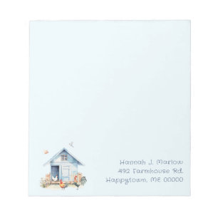 Blue Chicken Coop Personalized Notepad