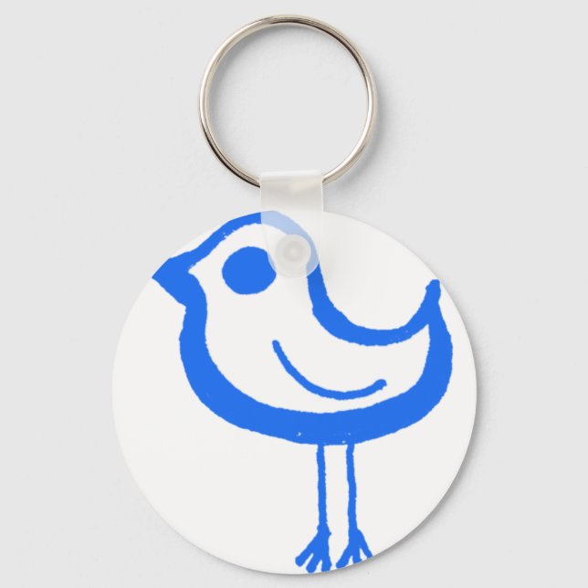 Blue chicken keychain (Front)
