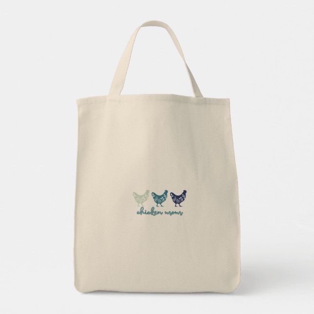 Blue Chicken Mom Mothers Day Tote (Back)