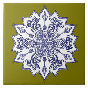 Blue china design. What do you see Tile