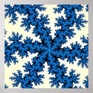 Blue China Snowflake Poster