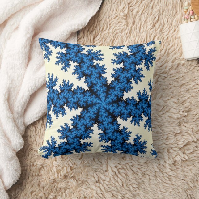 Blue China Snowflake Throw Pillow (Blanket)