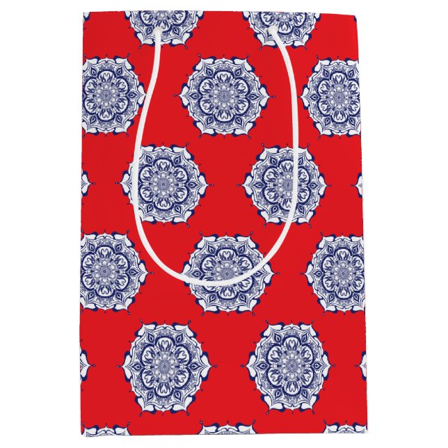 Blue China Style with creatures Medium Gift Bag (Front)