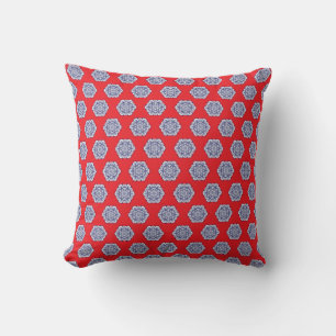 Blue China Style with creatures Throw Pillow