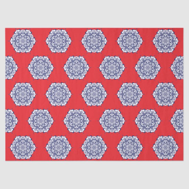 Blue China Style with creatures Tissue Paper (Front)