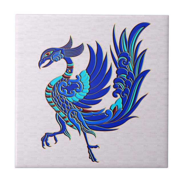 Blue chinese phoenix tile (Front)