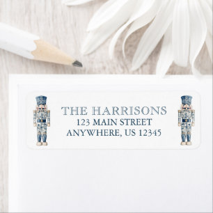 Blue Chinoiserie Christmas Nutcracker Address
