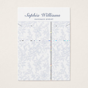 Blue Chinoiserie Earring and Necklace Display Card