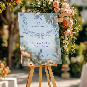 Blue Chinoiserie Floral Botanique Mariage