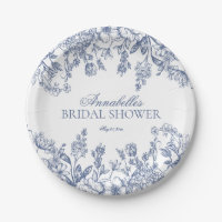 Blue Chinoiserie Floral Bridal Shower Dessert