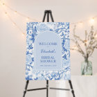 Blue Chinoiserie Floral Bridal Shower Welcome
