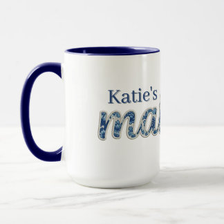 Blue Chinoiserie Floral Custom Mahjong Mug