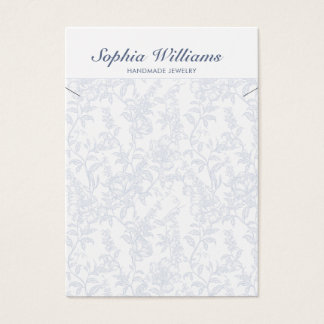 Blue Chinoiserie Floral Necklace Display Card