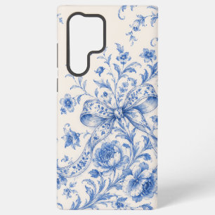 Blue Chinoiserie Floral Ribbon Phone Case