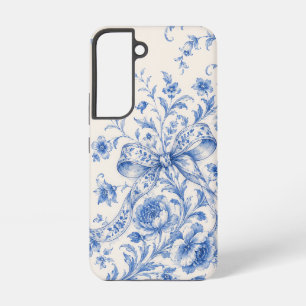 Blue Chinoiserie Floral Ribbon Phone Case
