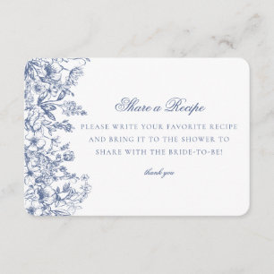 Blue Chinoiserie Floral Share Recette Invitation