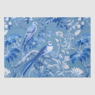 Blue Chinoiserie Floral Tissue Paper