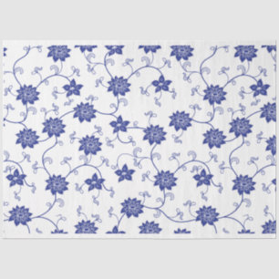 Blue Chinoiserie Flower Blue Flow Decoupage  Tissue Paper