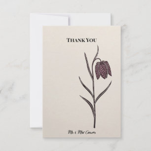 Blue Chinoiserie Garden Wedding Thank You Card