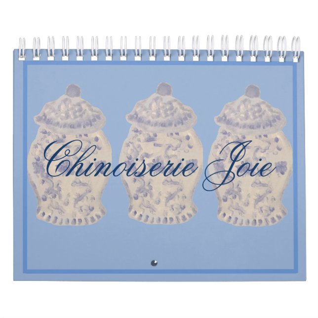 Blue Chinoiserie Hand Painted Ginger Jar Jars Cale Calendar (Cover)