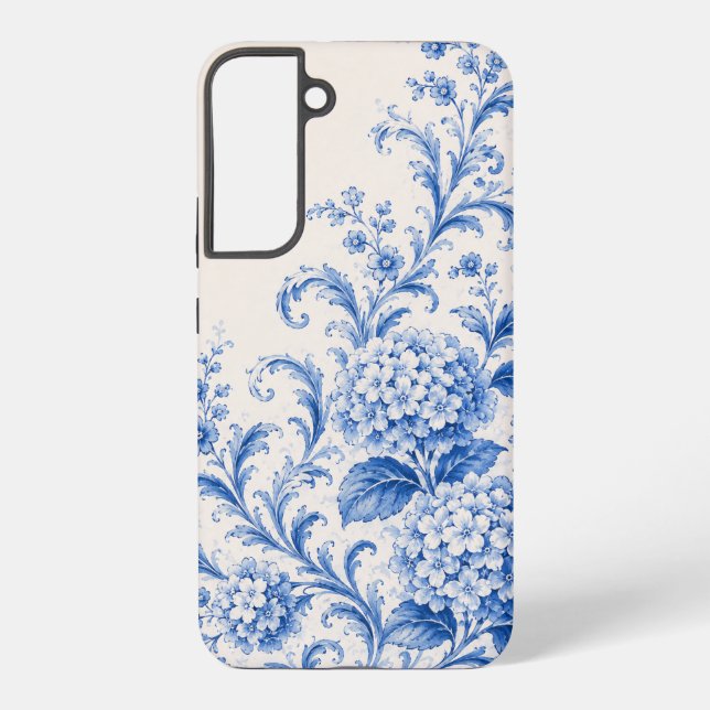 Blue Chinoiserie Hydrangea Phone Case (Back)