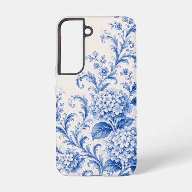 Blue Chinoiserie Hydrangea Phone Case (Back)