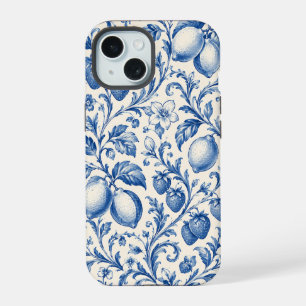 Blue Chinoiserie Lemon Strawberry Phone Case