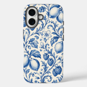 Blue Chinoiserie Lemon Strawberry Phone Case