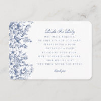 Blue Chinoiserie Livres pour Baby Invitation Inser