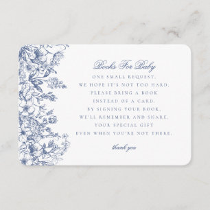 Blue Chinoiserie Livres pour Baby Invitation Inser