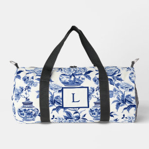 Blue Chinoiserie Monogram Duffle Bag